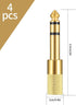 6.35mm (1/4 inch) Male to 3.5mm (1/8 inch) Female Stereo Headphone Adapters, 4 Pcs 3.5mm/1/8'' Female to 6.35mm/1/4'' Male Stereo Audio Adapter Jack Plug for Headphone, Gold Plate