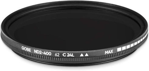 Gobe 62mm ND2-400 Variable ND Lens Filter (2Peak)