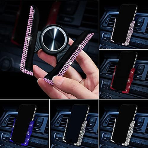 SUNCARACCL Bling Car Phone Holder, 360 Degrees Adjustable Crystal Auto Mount for Dashboard, Windshield, Air Vent