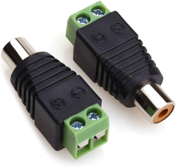 MOBOREST RCA Cable Audio Adapter - Phono RCA Male Plug to AV Screw Terminal Audio/Video Speaker Wire connectors