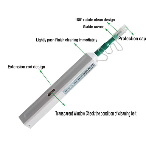Fiber Optic Connector Cleaning Pen, 5PCS Fiber Optic Cleaner Pen for 2.5mm Ferrules SC, FC, ST, SC/APC, FC/APC, 800+