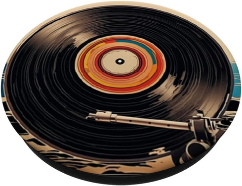 Vinyl Collector Retro Music Lover Vinyl Record Player PopSockets Standard PopGrip