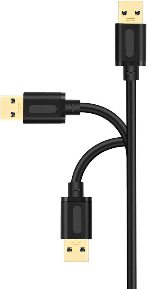 USB 3.0 Male to Male Cable 1Ft, USB to USB Cable with Gold-Plated Connector for Hard Drive Enclosures