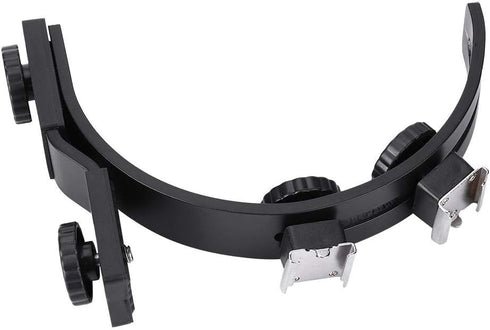 C-Shape Dual Hot Shoe Flash Mount Bracket for Cameras