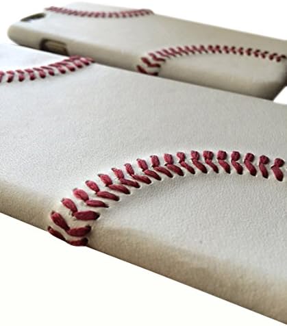 mcmadley Baseball Phone Case for iPhone 15 - Thin Protective Grip, Authentic Leather Cover with Raised Red Hand
