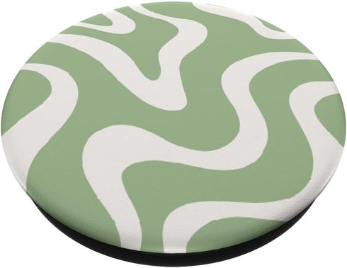 Matcha Green Retro Swirl 60s 70s Design PopSockets Standard PopGrip