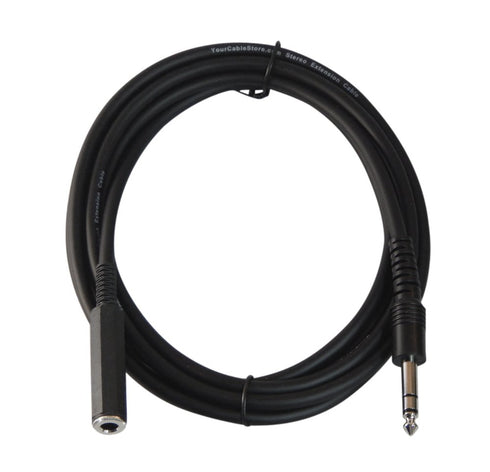 10 Foot 1/4" (6.3mm) Stereo Headphone Extension Cable