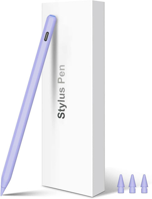 2nd Generation Pencil for iPad with Wireless Charging, Tilt & Palm Rejection, Magnetic Stylus Pen (Purple) Compatible