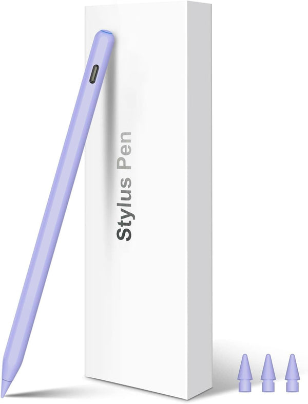 2nd Generation Pencil for iPad with Wireless Charging, Tilt & Palm Rejection, Magnetic Stylus Pen (Purple) Compatible