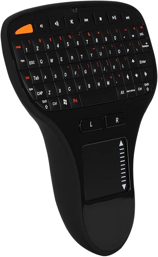 Hilitand 2 in 1 Multimedia Keyboard with Trackball Mouse and Touchpad, Mini QWERTY Keyboard for TV Box, Laptop, Computer