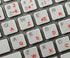 4Keyboard French AZERTY Keyboard Decals ON Transparent Background with Blue, Black, Green, RED, White OR Yellow