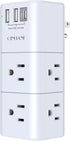 QINLIANF USB Outlet Extender Surge Protector, Multi Plug Power Strip with 3 USB Ports
