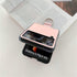 Lunivop Ultra Slim Case for Samsung Galaxy Z Flip 3 5G, Hard Plastic PU Leather Shockproof Cover with Metal Ring - Pink
