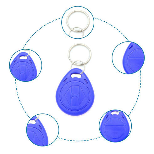 SagaSave 10pcs 125KHZ Plastic Writable ID Cards Keyfobs RFID Copy Key Tags Handheld RFID Copier Writer Readers