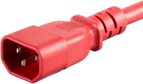 Monoprice Heavy Duty Power Cable - IEC 60320 C14 to C15, 15 Amp, 3 Feet, SJT, 125 Volt, 14AWG, Red