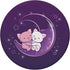 Cute Cats on Purple Moon Kawaii Anime PopSockets PopGrip: Swappable Grip for Phones & Tablets