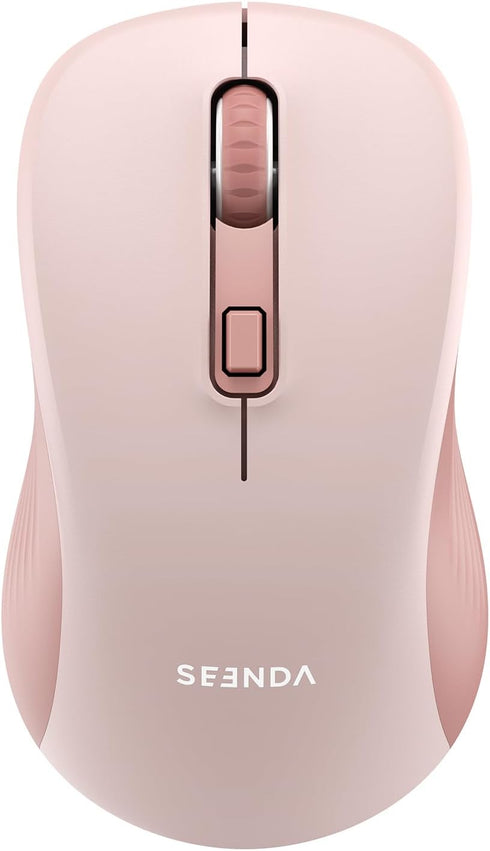 seenda Wireless Mouse, Bluetooth Mouse for Laptop, Dual Mode (Bluetooth + 2.4G USB), Compatible with MacBook, Pink