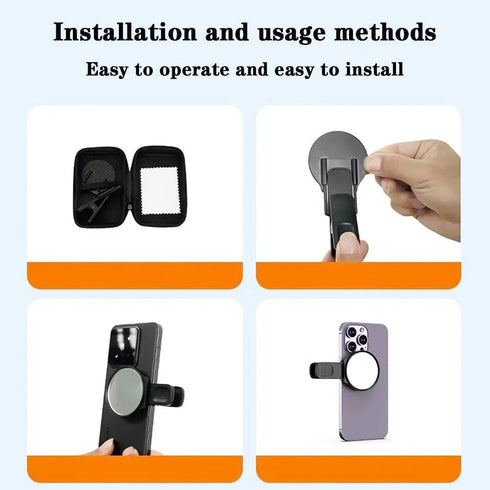 Kalofaye 15/14/13/12 Selfie Mirror Compact Phone Mirror Universal Phone Clip for iPhone Android Samsung Smartphone