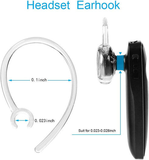 Earbud Gel Ear Hooks Replacement Kit Compatible with Plantronics M155 M165 M1100 M100 M55 M28 M25