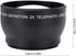 52mm 2X Magnification HD Teleconverter, Waterproof Telephoto Lens for 52mm Mount Camera