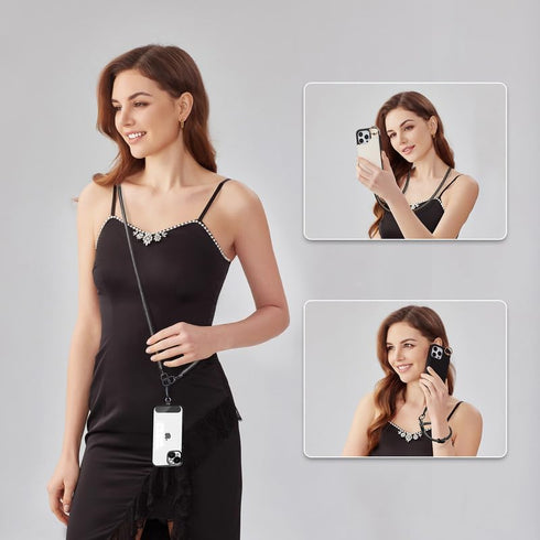 Anti Theft Cell Phone Lanyard Holder, Crossbody Phone Wrist & Neck Strap, Compatible with Most iPhone Tether Cases