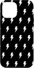 iPhone 15 Pro Max Cute Trendy Phone Case, Black and White Lightning Bolt Pattern