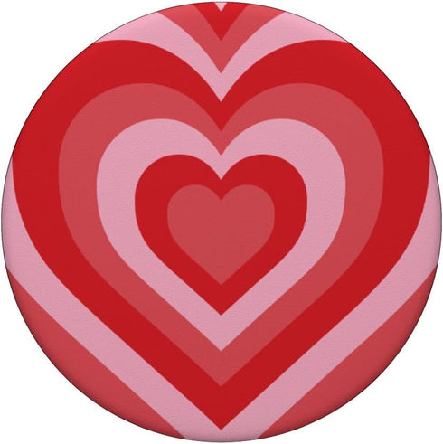 Aesthetic Red Pink Coffee Latte Love Heart Groovy PopSockets Standard Grip