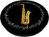 Saxophone Jazz Player Gift - Music Notes in Circle - Black PopSockets PopGrip: Swappable Grip for Phones & Tablets