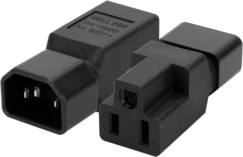 Dracaena 10 Pack IEC320 C14 Male to Nema 5-15R PDU USA UPS Extension Power Plug Adapter