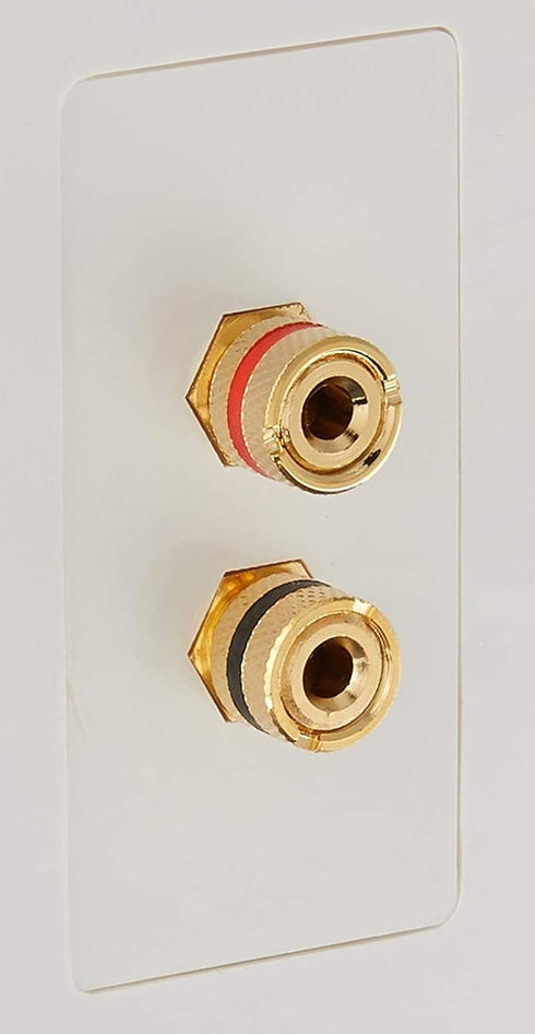 Monoprice Banana Binding Post - Two-Piece Wall Plate for 1 Speaker, Coupler Type, Gold