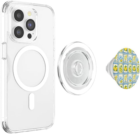 Lemon Juice Citrus Fruit Mediterranean Style Summer Lemonade Citrus Pattern Watercolor Aesthetic PopSockets PopGrip