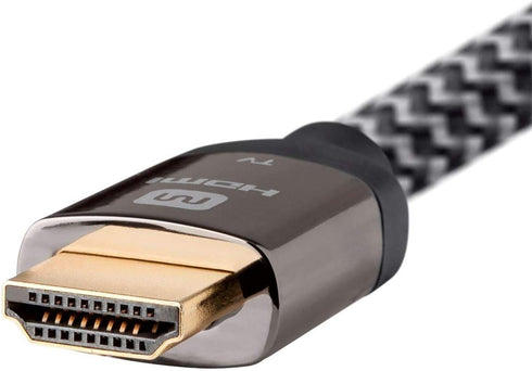 Monoprice 4K Braided High Speed HDMI Cable, 20 Feet, CL3 In Wall Rated, Active, Gray