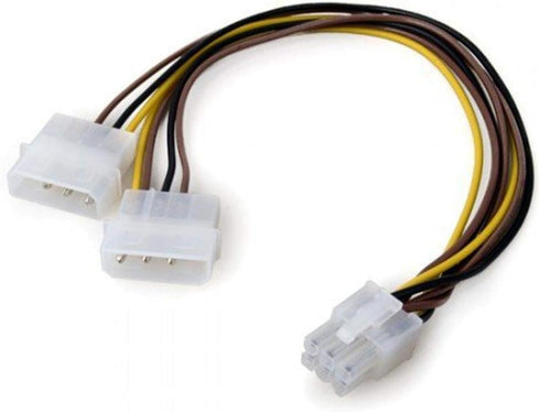 4-Pin to 6-Pin PCI Express Power Adapter, 8 Inches
