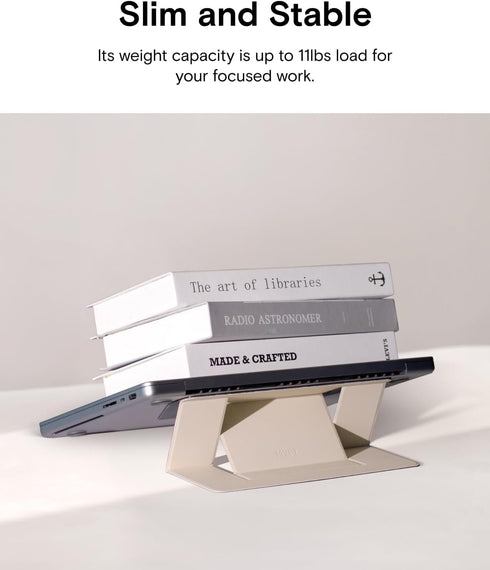 MOFT Laptop Stand for Desk, Adhesive Stand with 2 Adjustable Viewing Angles, Portable for MacBook Air & Pro