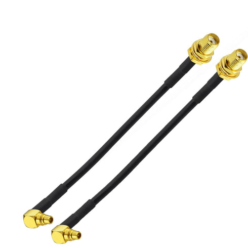 Superbat WiFi Antenna Extension Cable, 4inch MMCX Male Right Angle to SMA Female RG174 Coax Cable for Wireless Ethernet