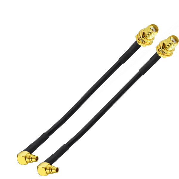 Superbat WiFi Antenna Extension Cable, 4inch MMCX Male Right Angle to SMA Female RG174 Coax Cable for Wireless Ethernet