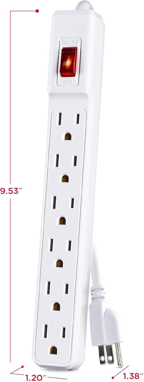 CyberPower GS60304 Power Strip, 6 Outlets, 3 Foot Power Cord, White