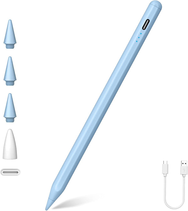 Stylus Pen for iPad (2018-2024), Compatible with Apple iPad Air, Pro, Mini, with Palm Rejection