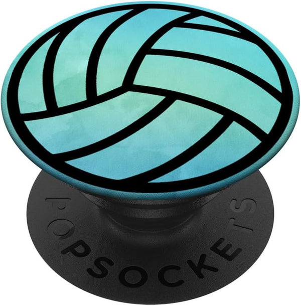 PopSockets PopGrip Volleyball Blue Watercolour: Swappable Grip for Phones & Tablets