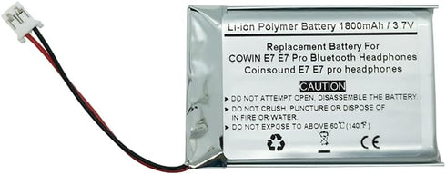 1800mAh 3.7V Replacement Battery for COWIN E7 E7 Pro Bluetooth Headphones, Coinsound E7 E7 Pro Headphones