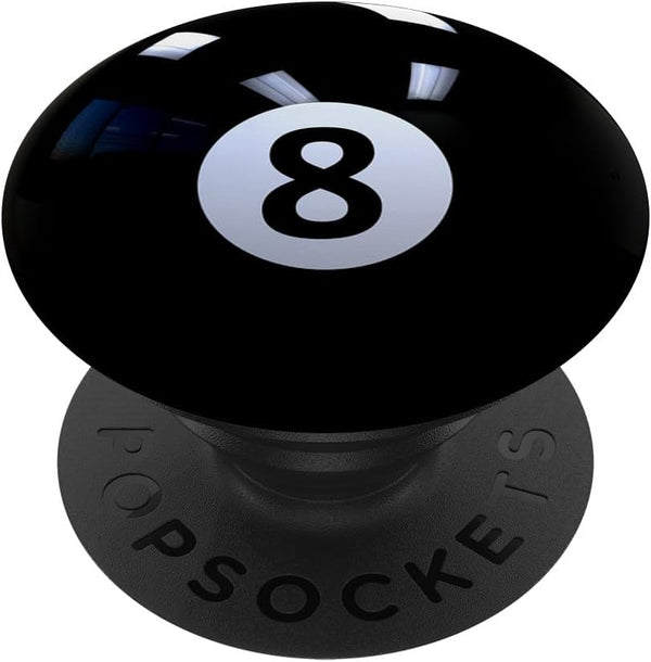 Black 8 Ball Pool Billiard PopSockets Standard PopGrip
