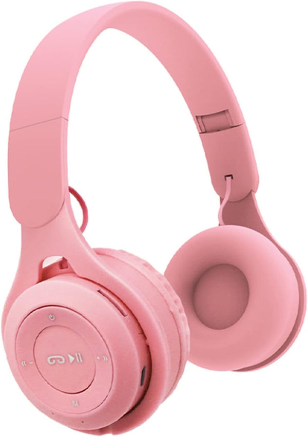 Kids Bluetooth Headphones, Over-Ear Wireless Bluetooth 5.0 Headset | Comfortable Earpads, HiFi Music Player (Pink)