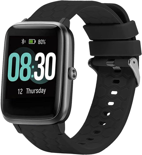 2 Pack Band for GRV FC1/FC5, 19mm Smartwatch Veryfitpro Replacement Sport Wristband Accessory for ID205L ID205S