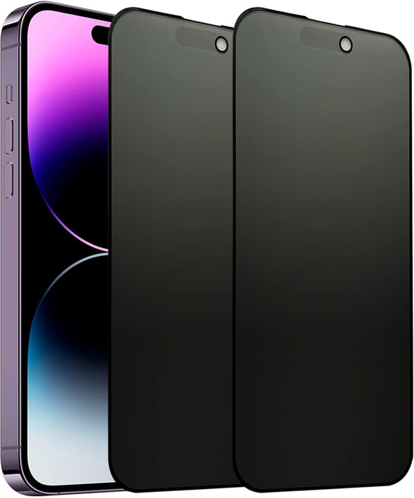 iPhone 14 Pro 6.1" Matte Privacy Screen Protector 2 Pack, Anti-Glare, Scratch Resistant, Smooth Touch, Full Coverage.