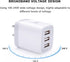 USB Wall Charger Adapter 18W/3Amp Fast Multiple 3-Ports Plug Charger Block Cube Box USB Brick Charging Base Compatible
