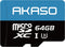 AKASO 64GB microSDXC U3 Memory Card - Up to 100MB/s, UHS-I C10, U3, Full HD, 4K UHD MicroSD Card