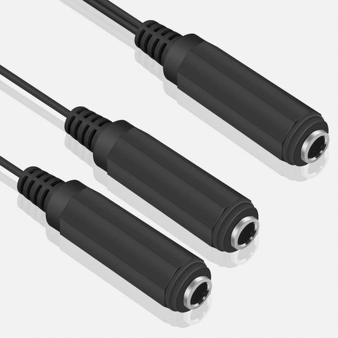 Duttek Y Cable, 6.35mm Mono TS Female to 2x6.35mm Mono TS Female Splitter, 20cm/8inch (635F-2FMTS)