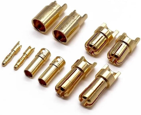 sjgqwt 20pcs/lot 2.0mm 3.0mm 3.5mm 4.0mm 5.5mm 6.0mm 8.0MM Plug(3.0mm) Gold bu/*llet Banana Connector