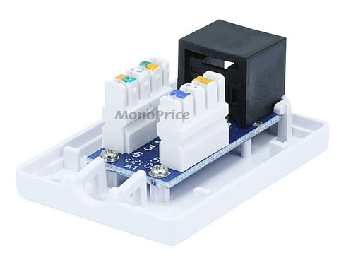 Monoprice Surface Mount Box Cat5e Single (107090) - White