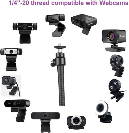 Facecam Pro Webcam Stand - 24-Inch Clamp Mount Holder with Headphone Hook for Elgato Facecam